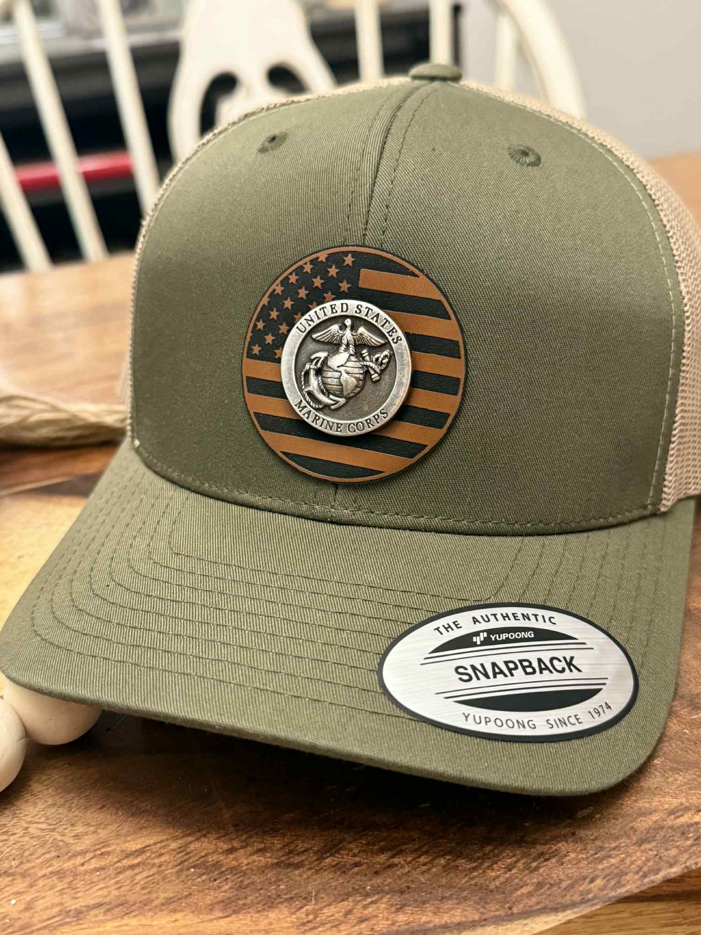 U.S. Marine Corps Flag Patch Hat – Olive/Khaki